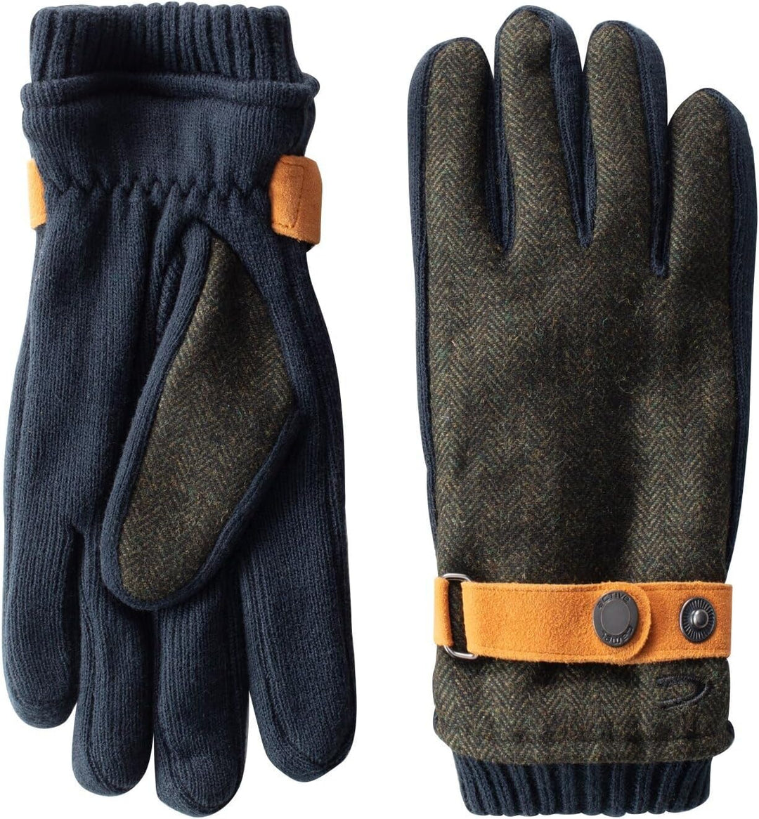 camel active Herren Material-Mix Handschuh Fäustlinge L Dunkelgrün, L Dunkelgrün