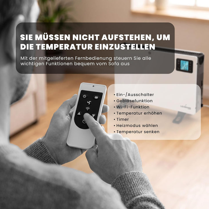 LEHMANN LHOHC-2013C Konvektor Heizung Heizkörper 2000 W | Elektroheizung mit 3 Heizstufen 750/1250 /