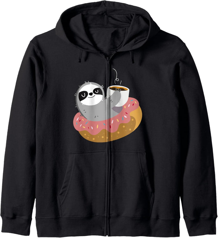 Faultier I Sloth I Donut I Kaffee I Süsses Faultier Kapuzenjacke