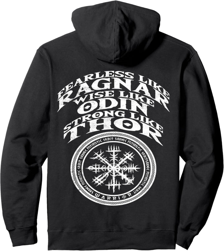 Wikinger Kleidung Vegvisir Wikinger Kompass Rückendruck Pullover Hoodie