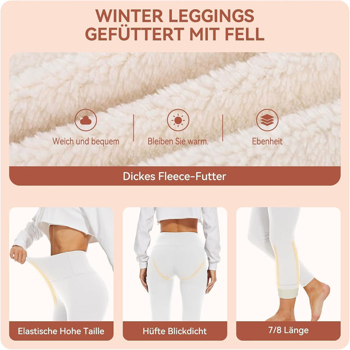 HLTPRO Thermo Leggings Damen Gefütterte Winter High Waist Thermohose Dicke Thermoleggings Warm Leggi