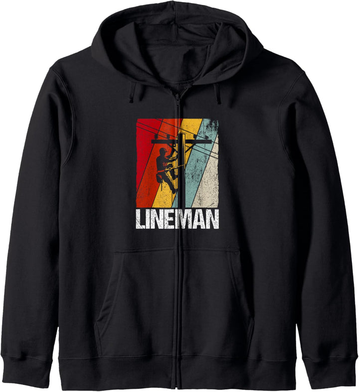 Vintage Lineman Linie Arbeiter Utility Pole - Lineman Kapuzenjacke
