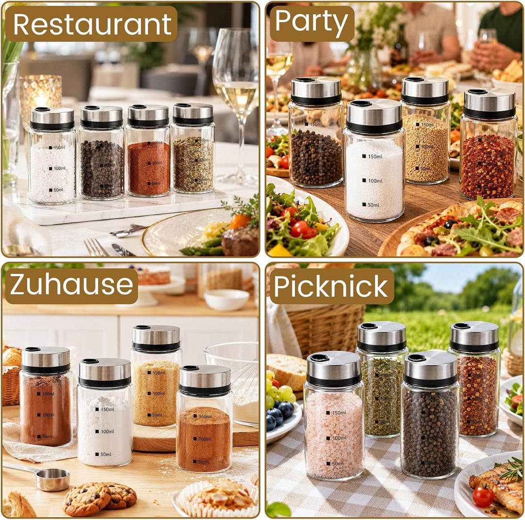 Mssushi 5er Set Gewürzgläser mit Drehdeckel 150ml 150ML 5, 150ML 5