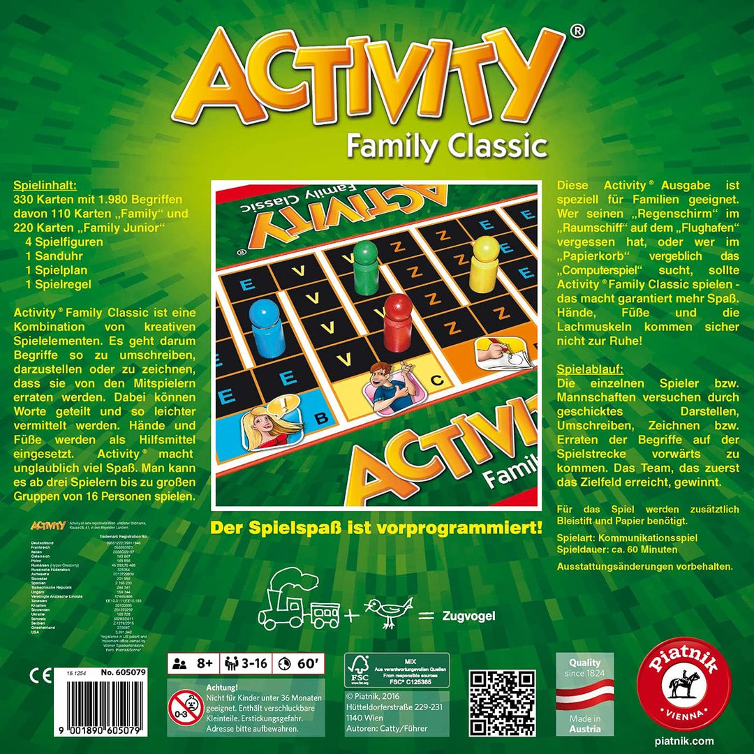 Piatnik 6050 Activity - Family Classic Der Spieleklassiker als Familien Version Junior und Originalk