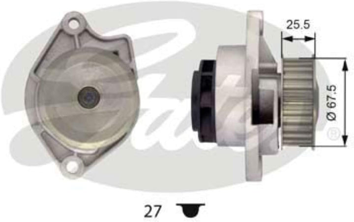 GATES PowerGrip Kit + Wasserpumpe KP25427XS