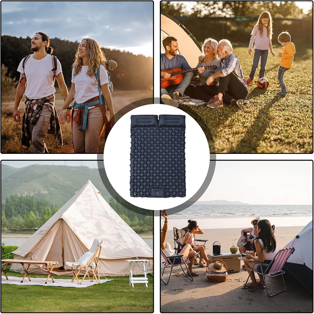 Isomatte Camping, 190x120x5cm Ultraleicht Outdoor Camping Isomatte Aufblasbare Mit Kissen, Wasserdic