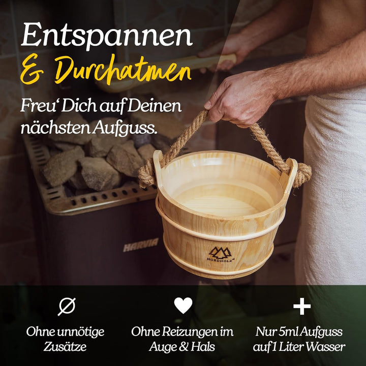 NORDHOLZ® Saunaaufguss Discovery Box 24x10ml BIO [NATURREINE ÄTHERISCHE BIO-ÖLE] Sauna Aufgussmittel