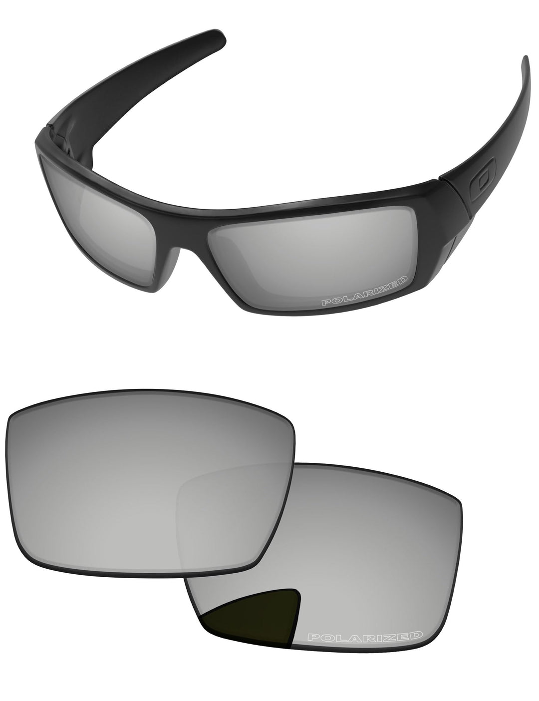 PapaViva Ersatzlinsen für for Oakley Gascan OO9014 Chrom-silber - Polarisiert, Chrom-silber - Polari