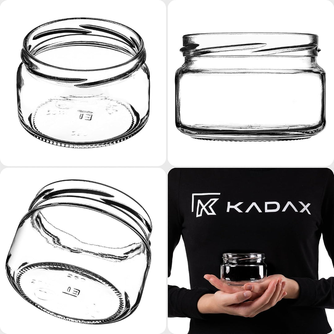 KADAX 20er Set Einmachgläser 250ml TO82 Essiggurken, Marmeladengläser Vorratsgläser Mason Jar mit Sc