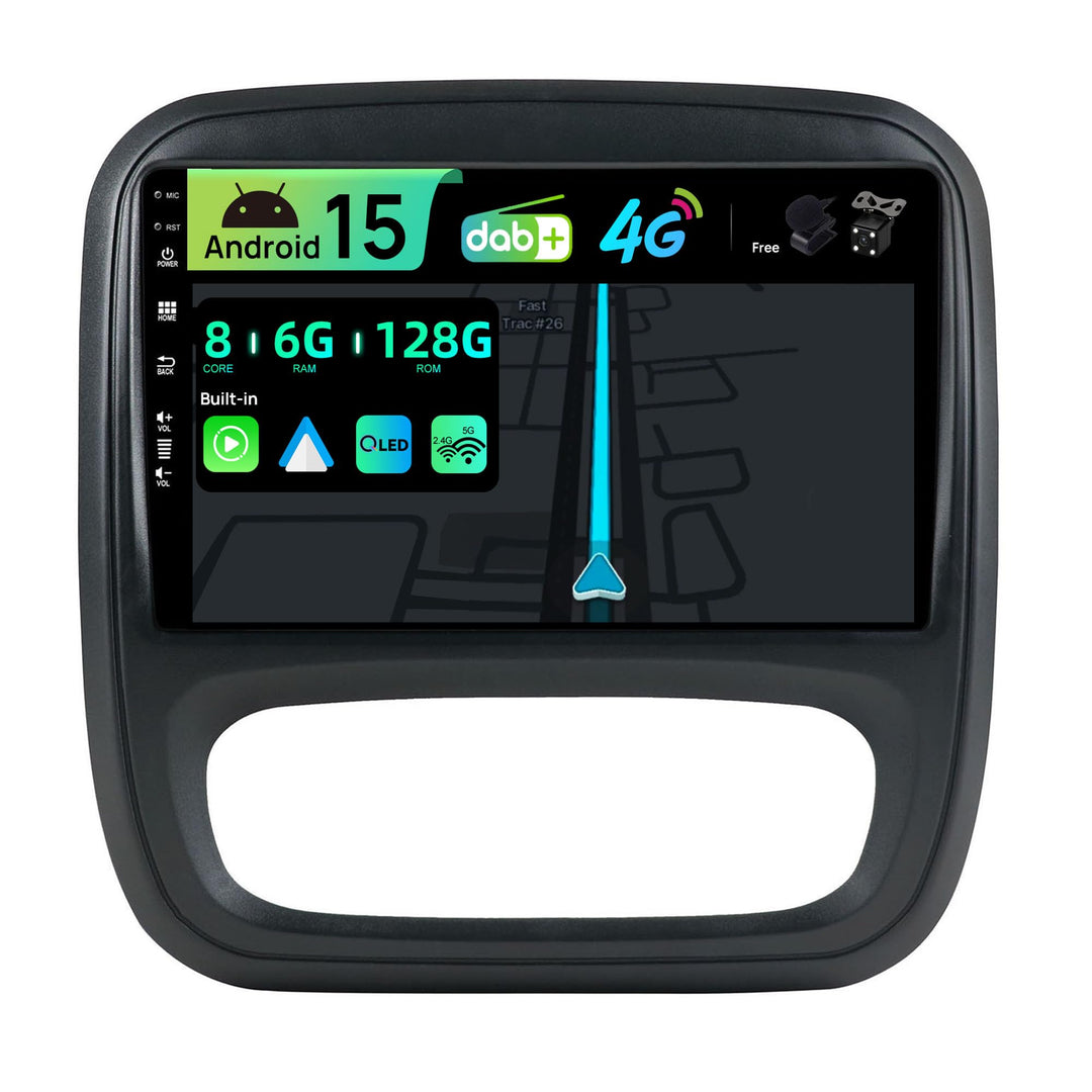 Autoradio für Renault trafic 3 / Opel Vivaro B (2014-2021) - [Eingebaut 4G DAB] 6G+128G Android 15 R