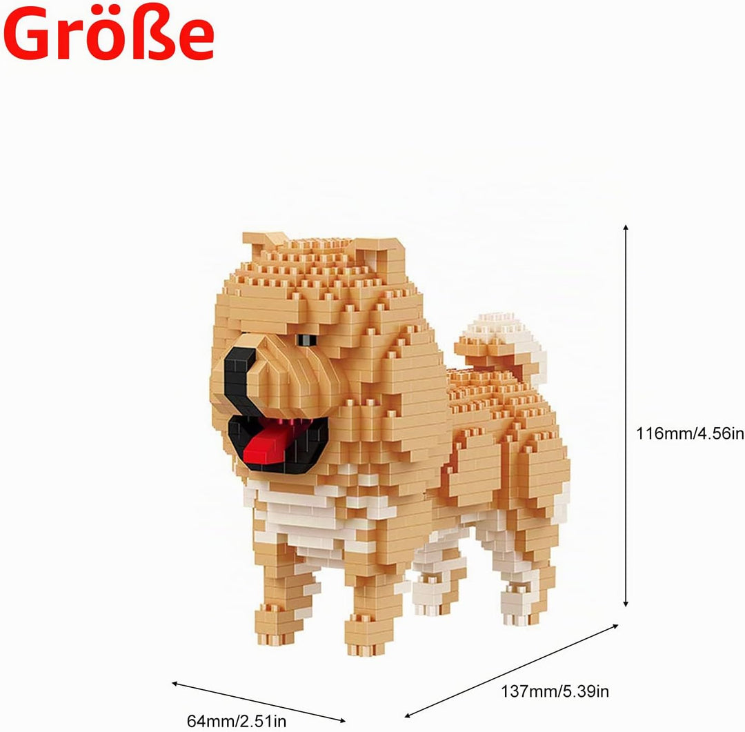Larcele 768 Stücke Mikro Bausteine Spielzeug Kit, Mini Tier Bricks Bauen Bauklötze Satz KLJM-05(Chow