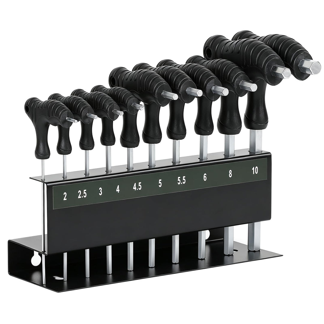 SWAWIS 10 tlg Imbusschlüssel Satz T Griff Inbus Metrisch 2mm-10mm,Cr-V Hex, Hex