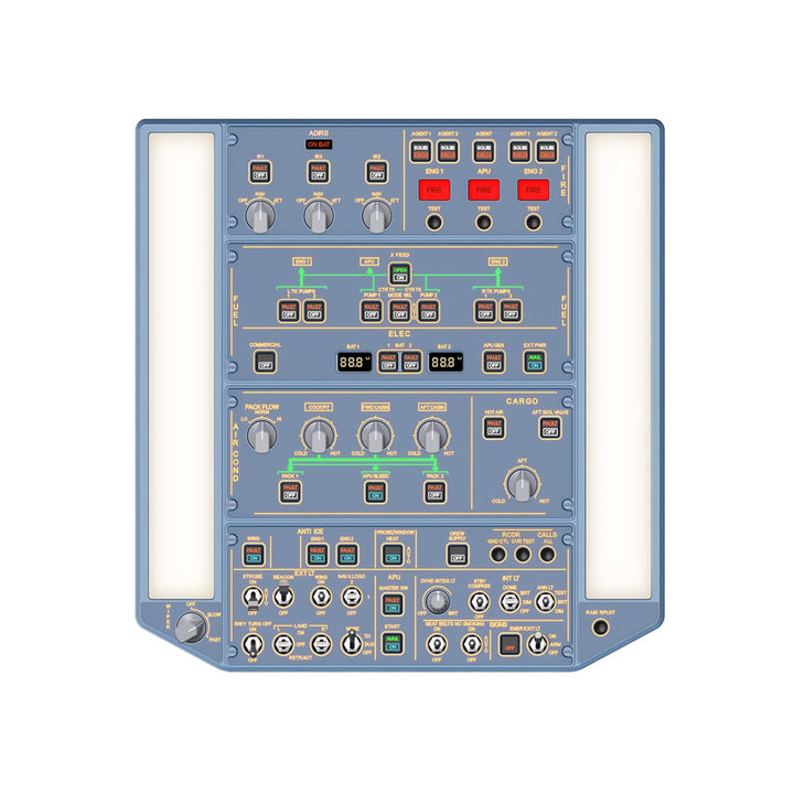 WINGFLEXSIM Flugsimulator Overheadpanel Flight Sim A320OVH Obere Bedienfeld mit IRS- und Beleuchtung