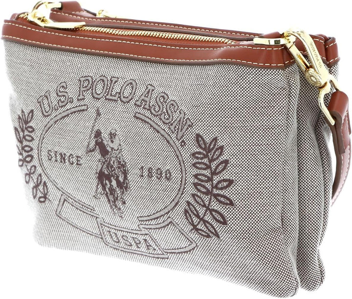 U.S. POLO ASSN. Victoria Double Zip Crossbody Bag Brown