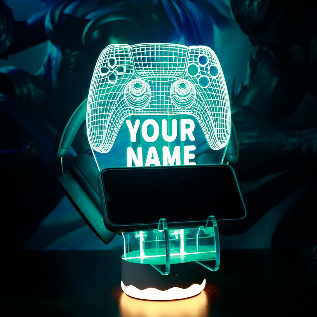 YuanDian Personalisierte Licht bis Kopfhörer-Controller-Halter, 16 Farben 3D-LED-Leuchten Gamepad St