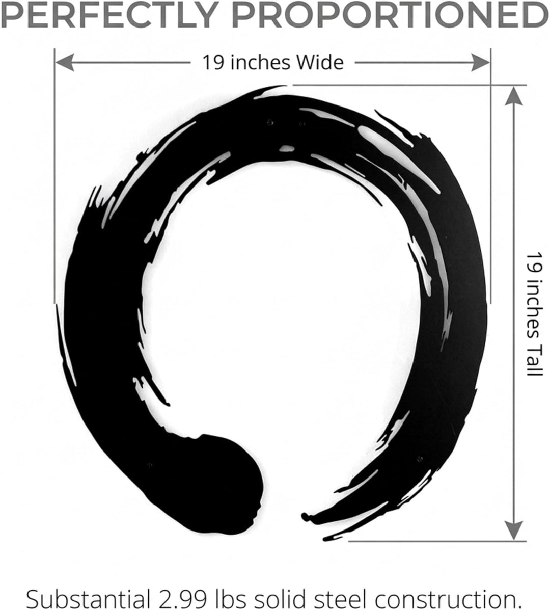 iwa concept Enso Zen Kreis Metall Wandkunst | Wanddekoration für Wohnzimmer | Bürodekoration | Neuja