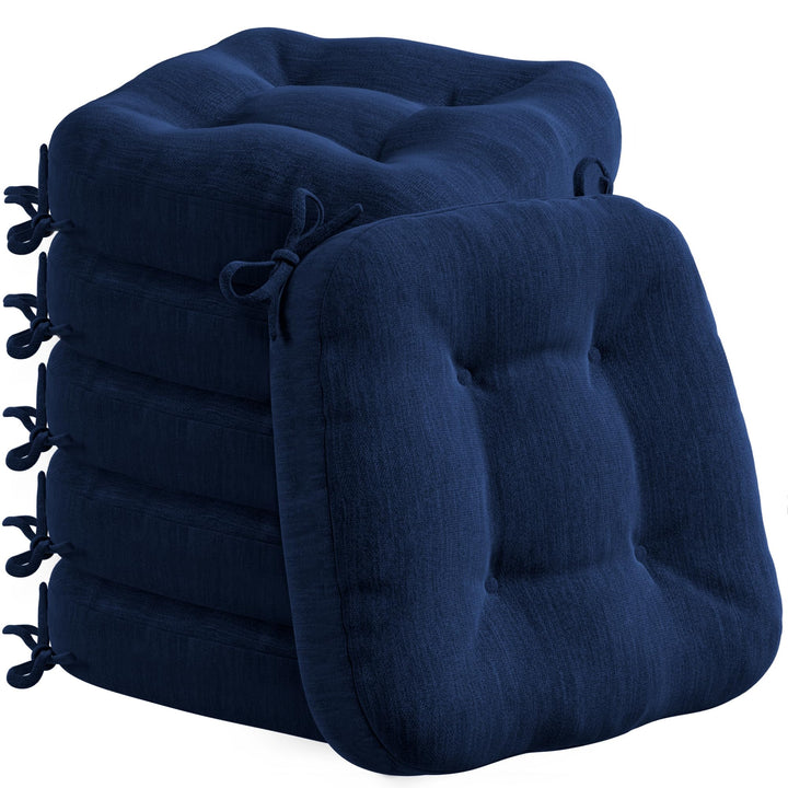 Codi Sitzkissen 40x40×8 cm 6er Set, Extra Dicke, Bequeme Stuhlkissen mit wasserabweisendem Bezug – W