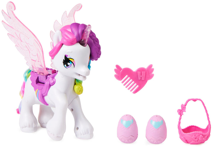 Hatchimals Interaktives Einhorn mit beweglichen Flügeln und über 60 Licht- Soundeffekten, schwarz