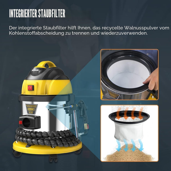 AUTOOL Sandstrahlgerät, Mobiles Sandstrahlgerät für Motoreinlassrohrventile, Motorkohlenstoffentfern