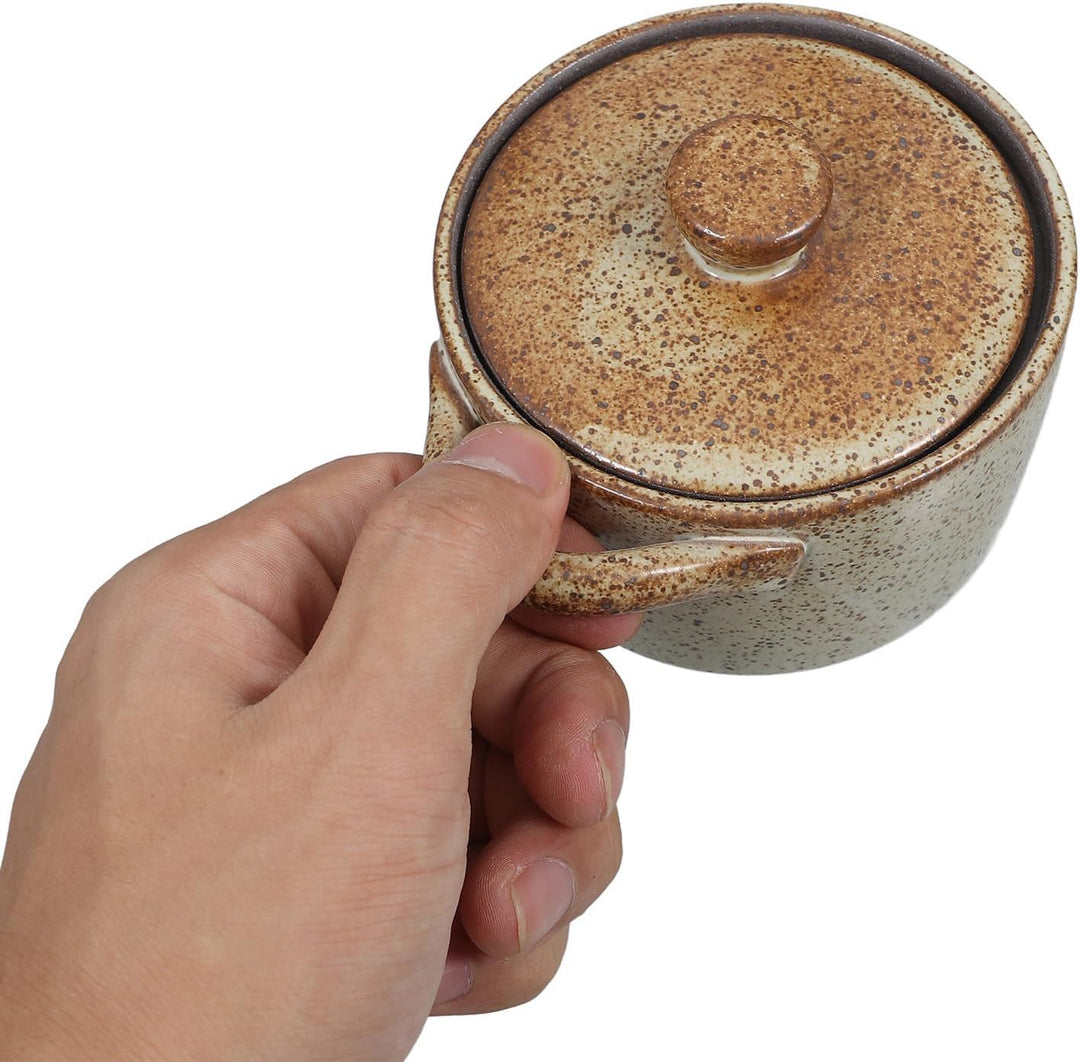 Veemoon Vintage Keramik Schmortopf mit Deckel 250ml für Wasserbad Kochen