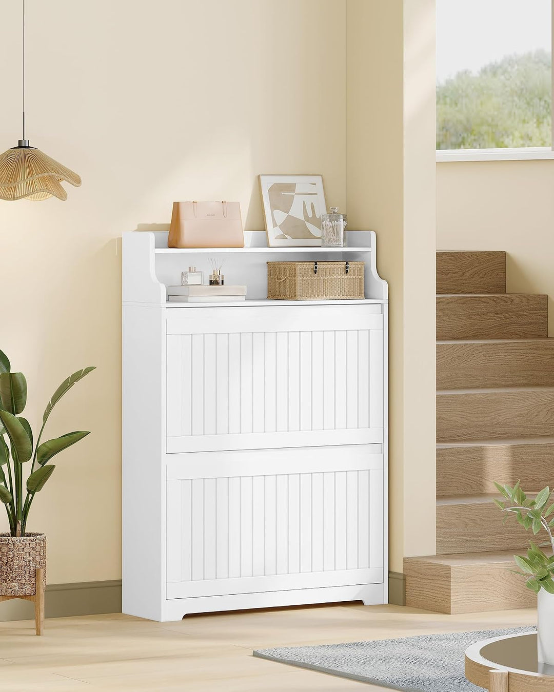 Hzuaneri Schuhschrank, Schuhregal Schuhkipper Schmal, Schuhkommode, Verstellbar, Schuhaufbewahrung f