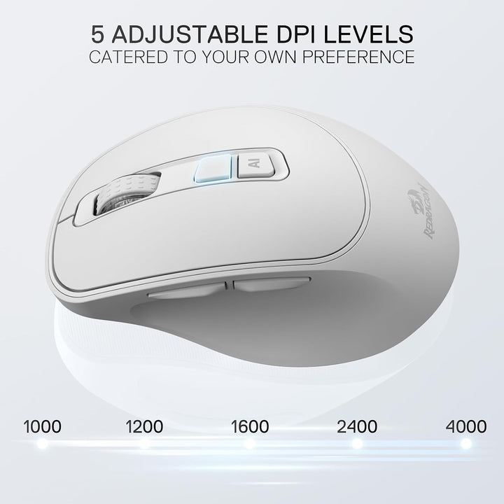 Redragon BM4195 AI Smart Kabellose Maus 2.4G BT Büro Weiss, Weiss