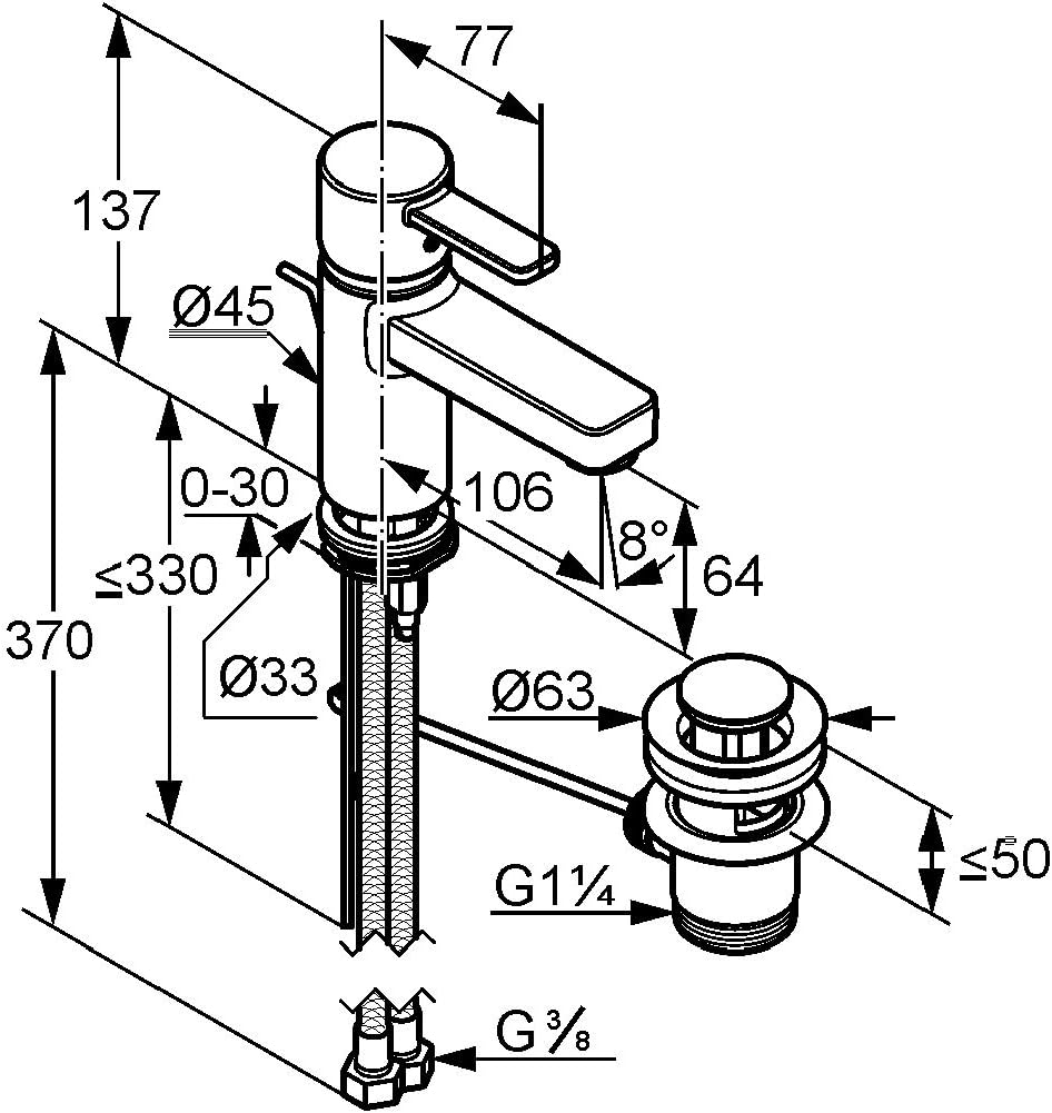 Kludi Zenta 382500575 Waschtisch-Einhebelmischer DN 10 chrom