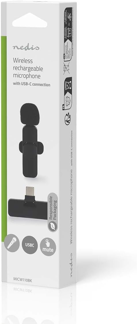 NEDIS Mikrofon - Benutzt für: Notebook/Smartphone/Tablet - USB Type-C/Wireless - USB-C Buchse - EIN-