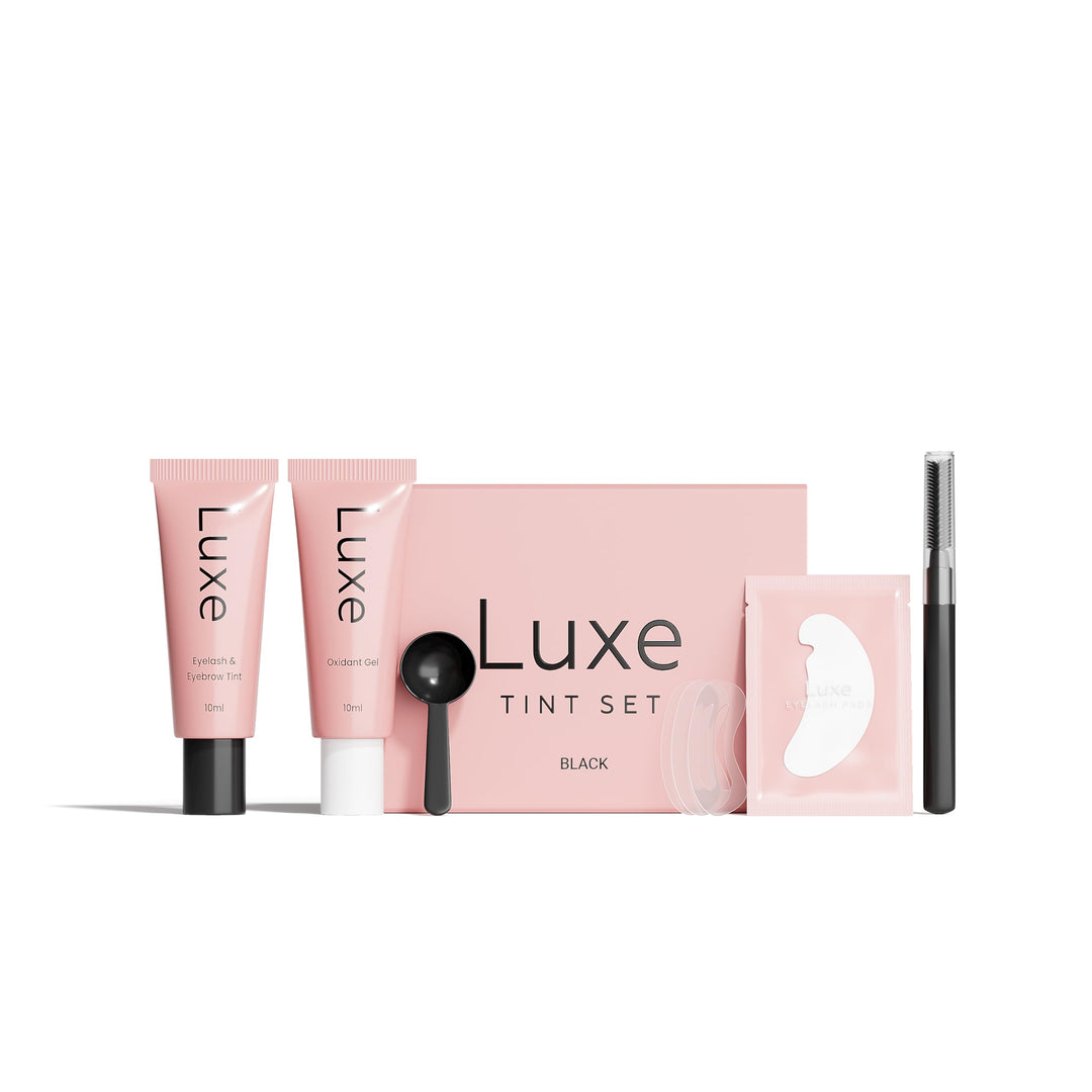 Luxe Cosmetics -New Version 2025 Black Color Set for Lashes and Brows - Long Lasting Temporary Color