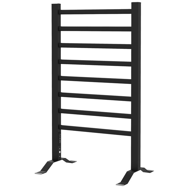 HOMCOM Elektrischer Handtuchwärmer Wand oder Boden 53x35x90 cm Schwarz
