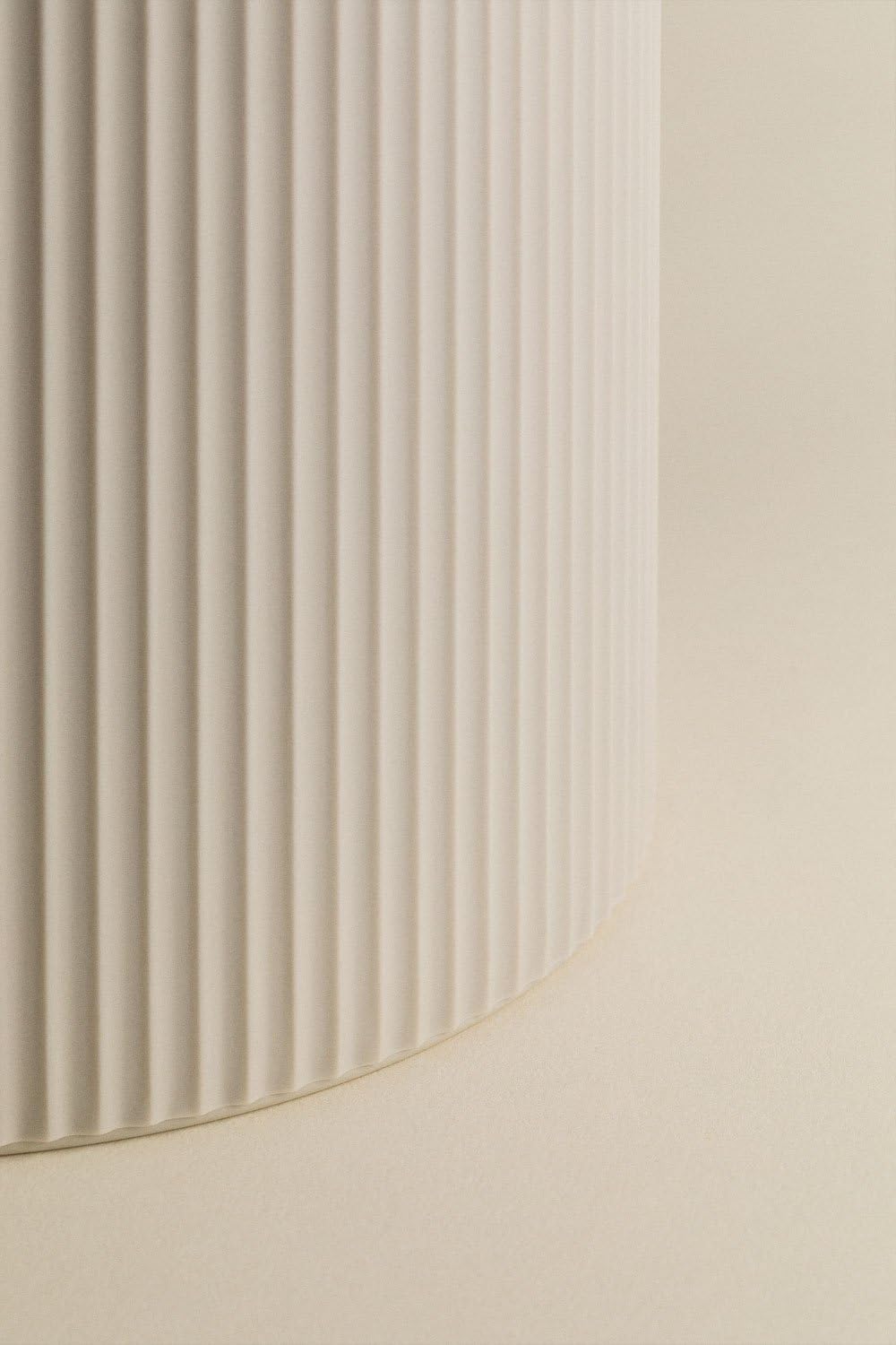 SKLUM Mülleimer mit Deckel aus ABS und Ozene-Bambus - Creme-beige, Creme-beige