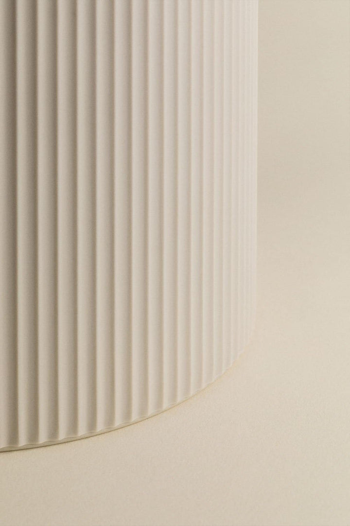 SKLUM Mülleimer mit Deckel aus ABS und Ozene-Bambus - Creme-beige, Creme-beige