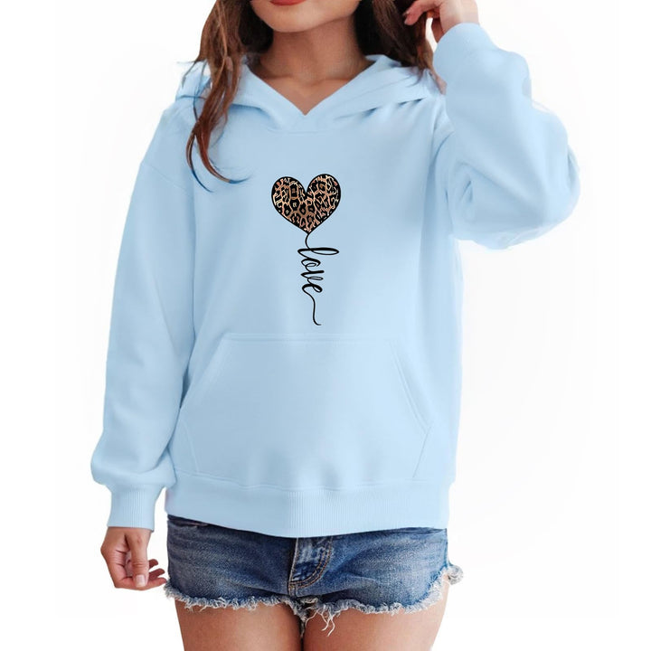 Hoodie Mädchen Kapuzenpullover Leopard Drucke Sweatshirt mit Kapuzen Casual Baumwolle Pullover Langa