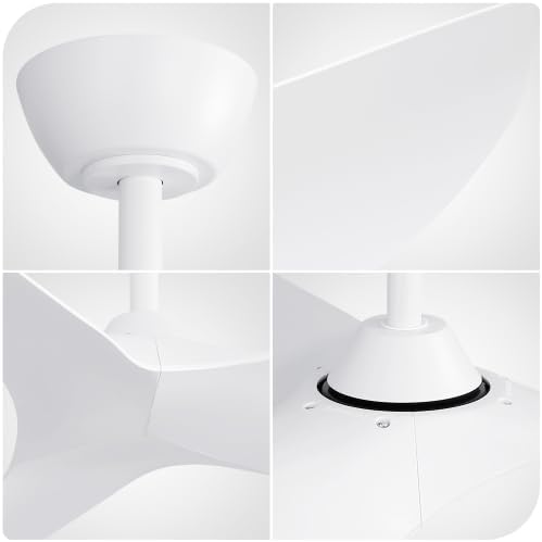 Deckenventilator 38 Zoll Weiss ohne Licht, DC Motor, Fernbedienung, Timer