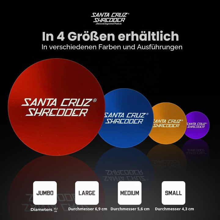 Santa Cruz Shredder Kräutermühle aus Metall, gerändelt, für stärkeren Halt, 2-teilig, 6,9 cm, Grün,