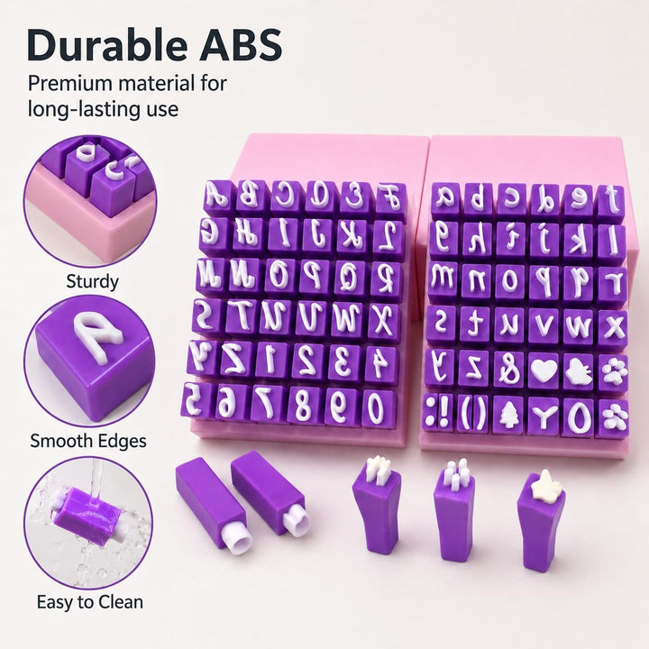 Buchstaben Stempel Set 2 Stück, ABS Tonstempel mit Kunstvoller Kursivschrift, Gross- &amp; Kleinbuchstab