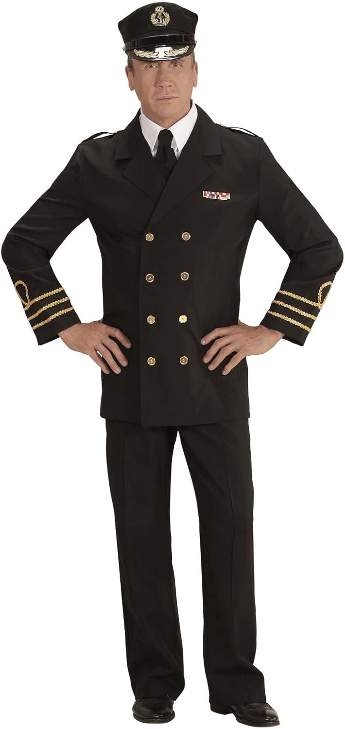 "NAVY OFFICER" (jacket, mock shirt with tie, pants, hat) - (S), S
