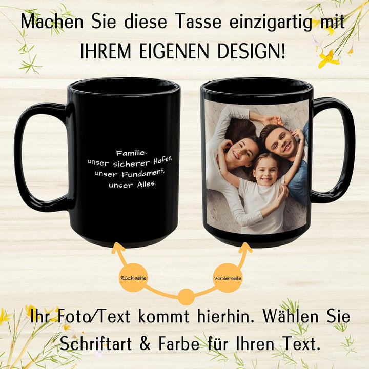 Individuelle Tasse mit Bild oder Text Ihrer Uploads, personalisierte Tasse, mikrowellen- und spülmas