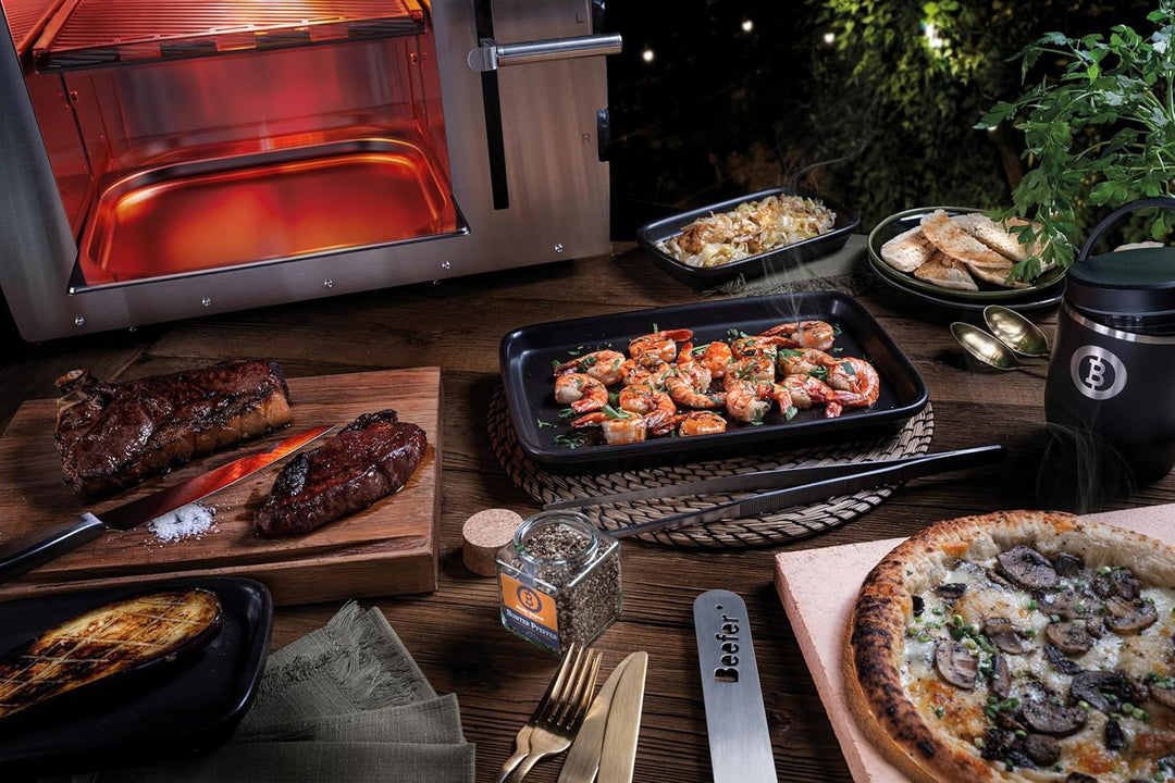 Beefer E-Beefer XL – Elektrischer 800°C Oberhitzegrill Vollständig aus Massivem Edelstahl mit Doppel
