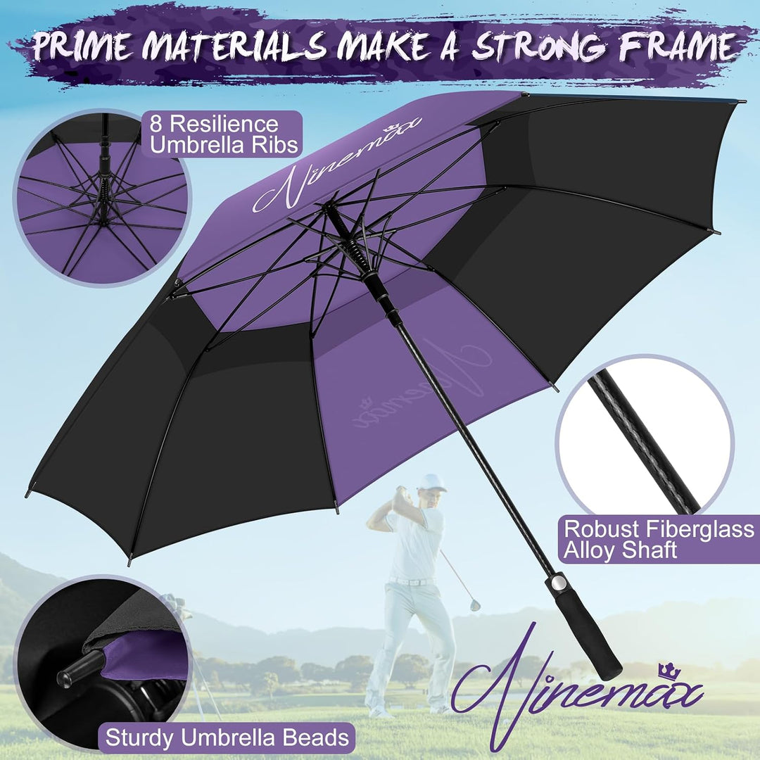 NINEMAX Golfschirm Gross 62/68 Inch Golf Regenschirm Sturmfest Automatik Öffnen Golf Regenschirm Dop