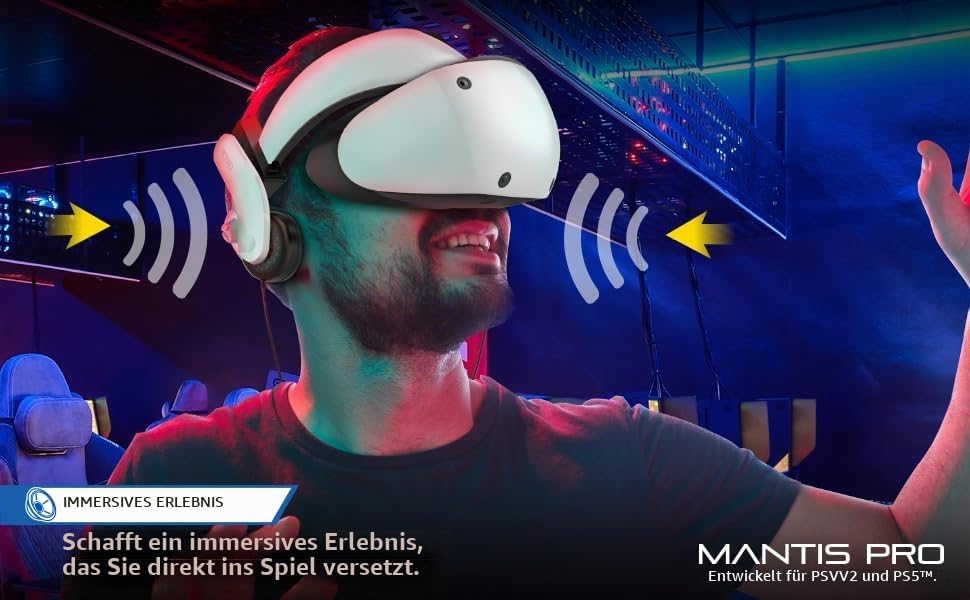DreamGEAR Bionik Mantis VR Headphones: Compatible with Playstation VR2, Adjustable Design, Direct Co