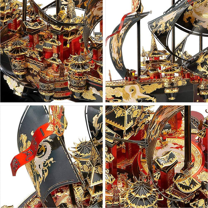 Piececool 3D Puzzle Metall, Wind und Wellen Trotzen Piratenschiff Modellbausatz Erwachsene, 3D-Puzzl