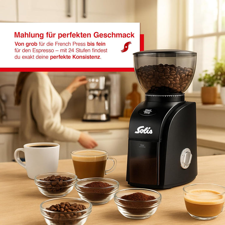 Solis Scala Zero Static Kaffeemühle, Schwarz