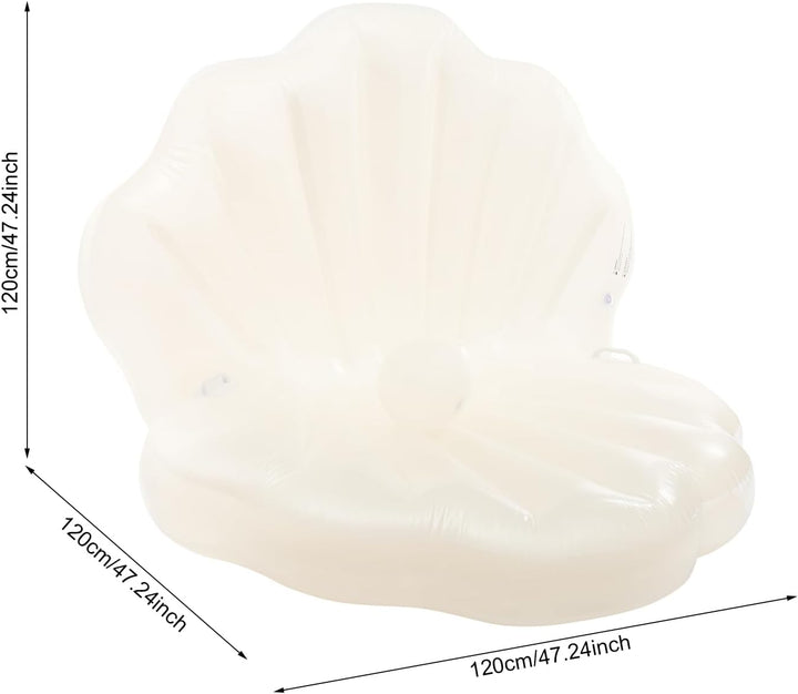 Aufblasbarer Muschel Pool Schwimmer, Pool Float Für 1-2 Personen mit Griffen Und Perlenball, Muschel