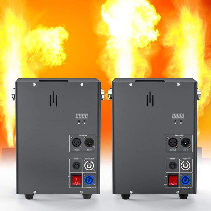 Flammenwerfer, 2PC 180W Flammenprojektor mit DMX Control, Dj Jet Flame Machine für Konzerte, Shows,