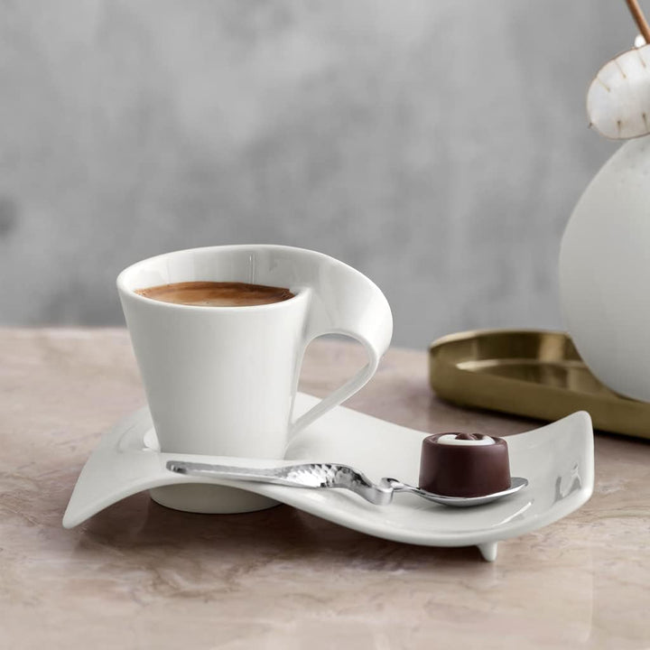 Villeroy &amp; Boch NewWave Caffè Espressotasse, 80 ml, Premium Porzellan, Weiss, 1024841425 1 Stück (1e