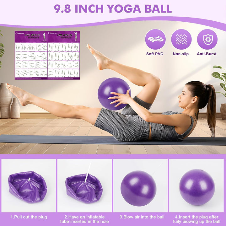 Pilates Ring Set Exercise Equipment with Exercise Bands Resistance Bands Set, Pilates Ball, Sliding