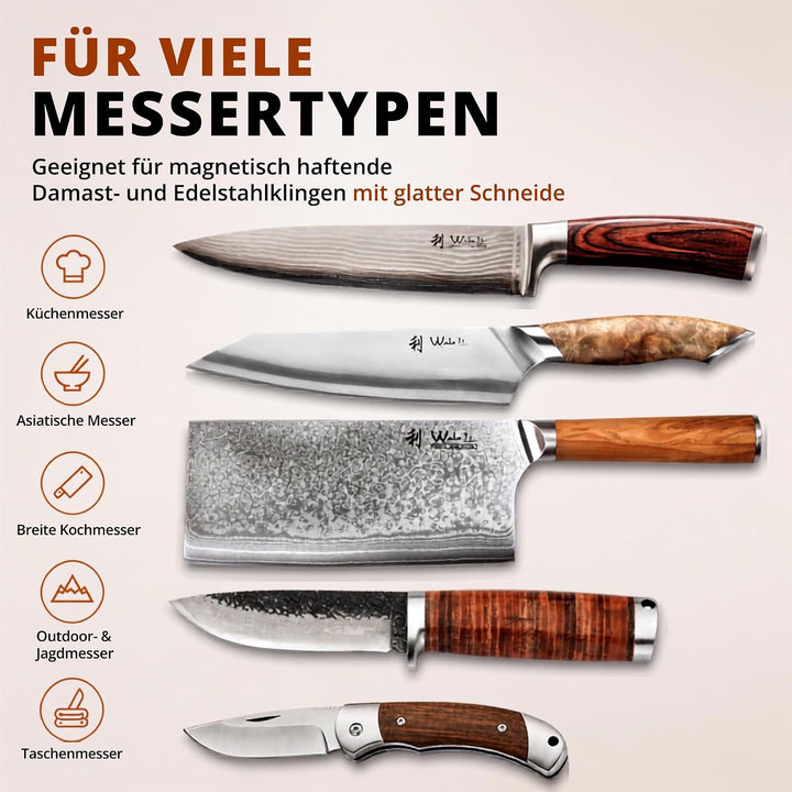 Oleio Rollschleifer Messerschärfer, Messerschleifer mit 0–50° Schärfwinkel