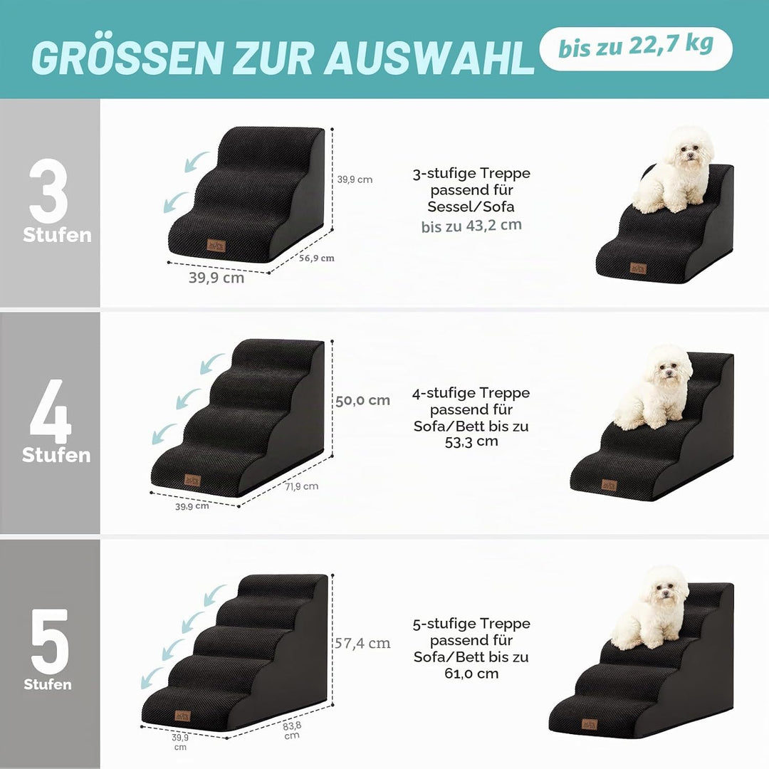 Hundetreppe für Kleine Hunde, Haustiertreppe für Couch aus Hochdichtem Schwamm, Hunde Treppe Hundera