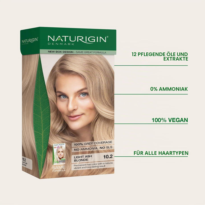 Helles Aschblond 10.2 permanente Haarfabe mit natürlichen Inhaltsstoffen - Ohne Ammoniak Lightest Bl